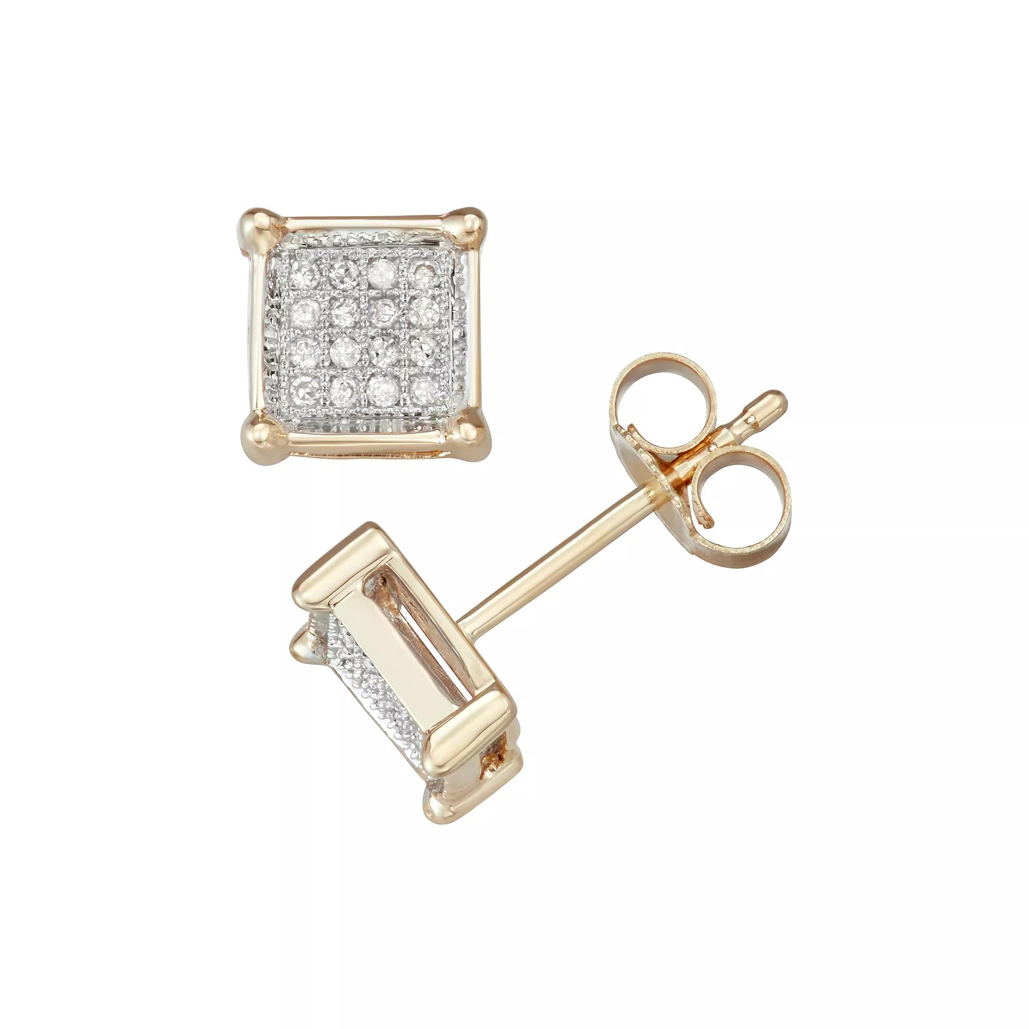 10k Gold 1/10 Carat T.W. Diamond Stud Earrings, Women's Product Image
