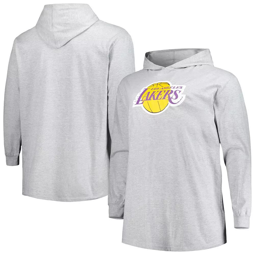 Men's Fanatics Branded Heather Gray Los Angeles Lakers Big & Tall Pullover Hoodie,  Product Image