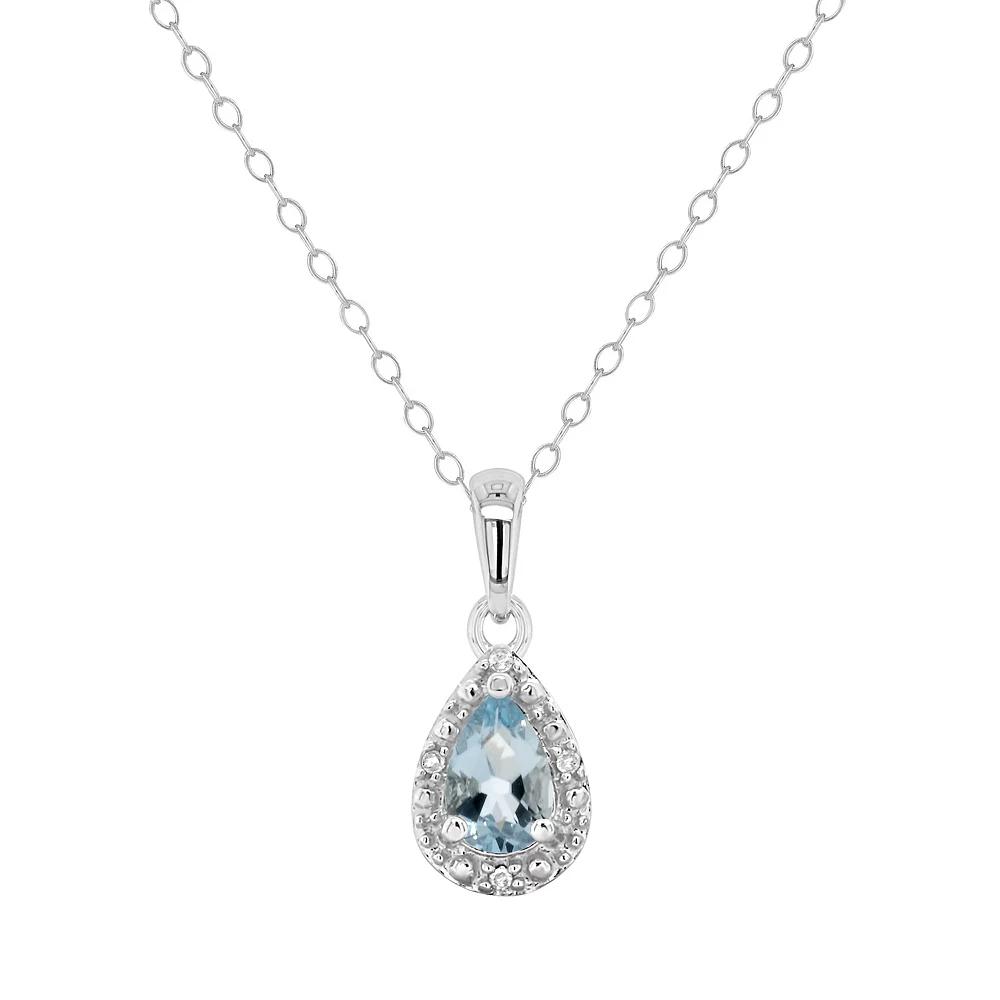 Celebration Gems Sterling Silver Oval Genuine Citrine Diamond Accent Frame Pendant Necklace, Women's,  Product Image