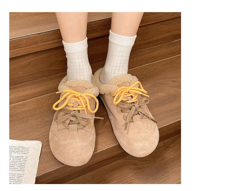 Lace-Up Fleece-Lined Mules Product Image