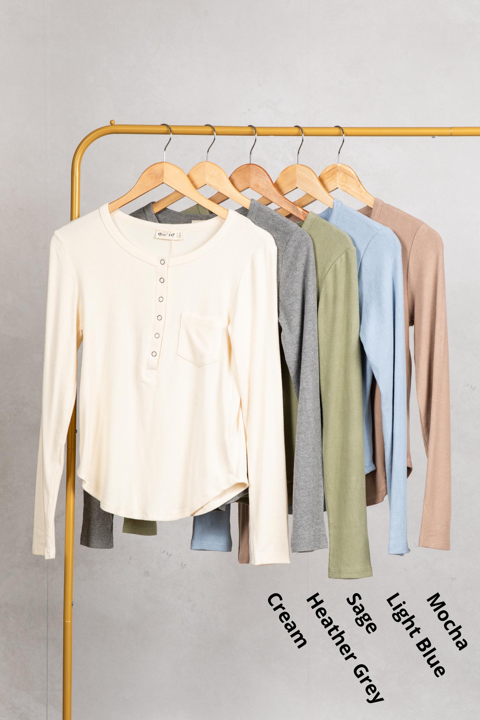 Soft Cozy Brushed Ribbed Knit Long Sleeve Top Product Image