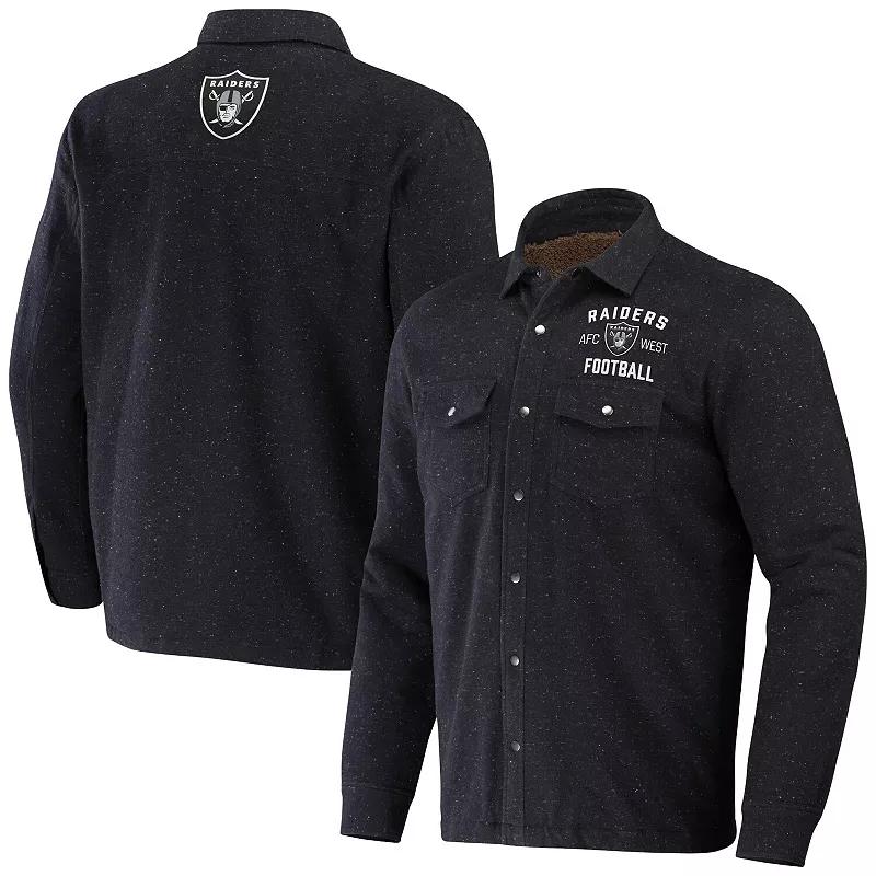 Mens NFL x Darius Rucker Collection by Fanatics Charcoal Las Vegas Raiders Shacket Full-Snap Jacket Product Image