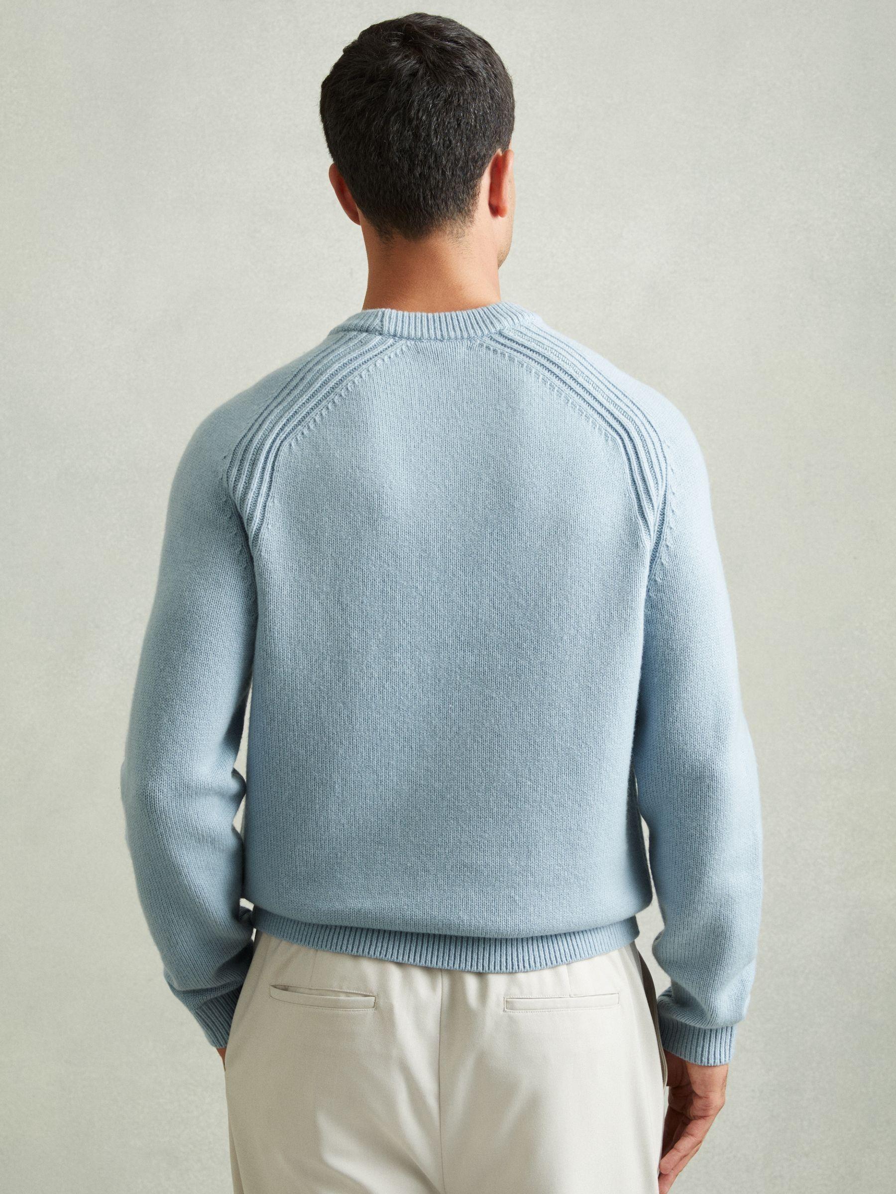 Wool-Blend Raglan-Sleeve Jumper in Soft Blue Product Image