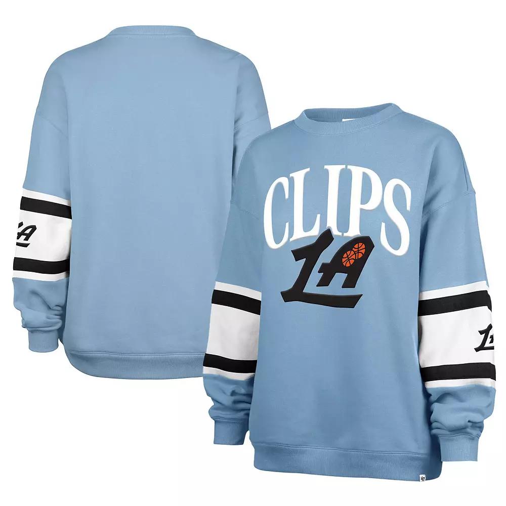 Women's '47 Light Blue LA Clippers 2024/25 City Edition Steadfast Paneled Pullover Sweatshirt, Size: Small Product Image