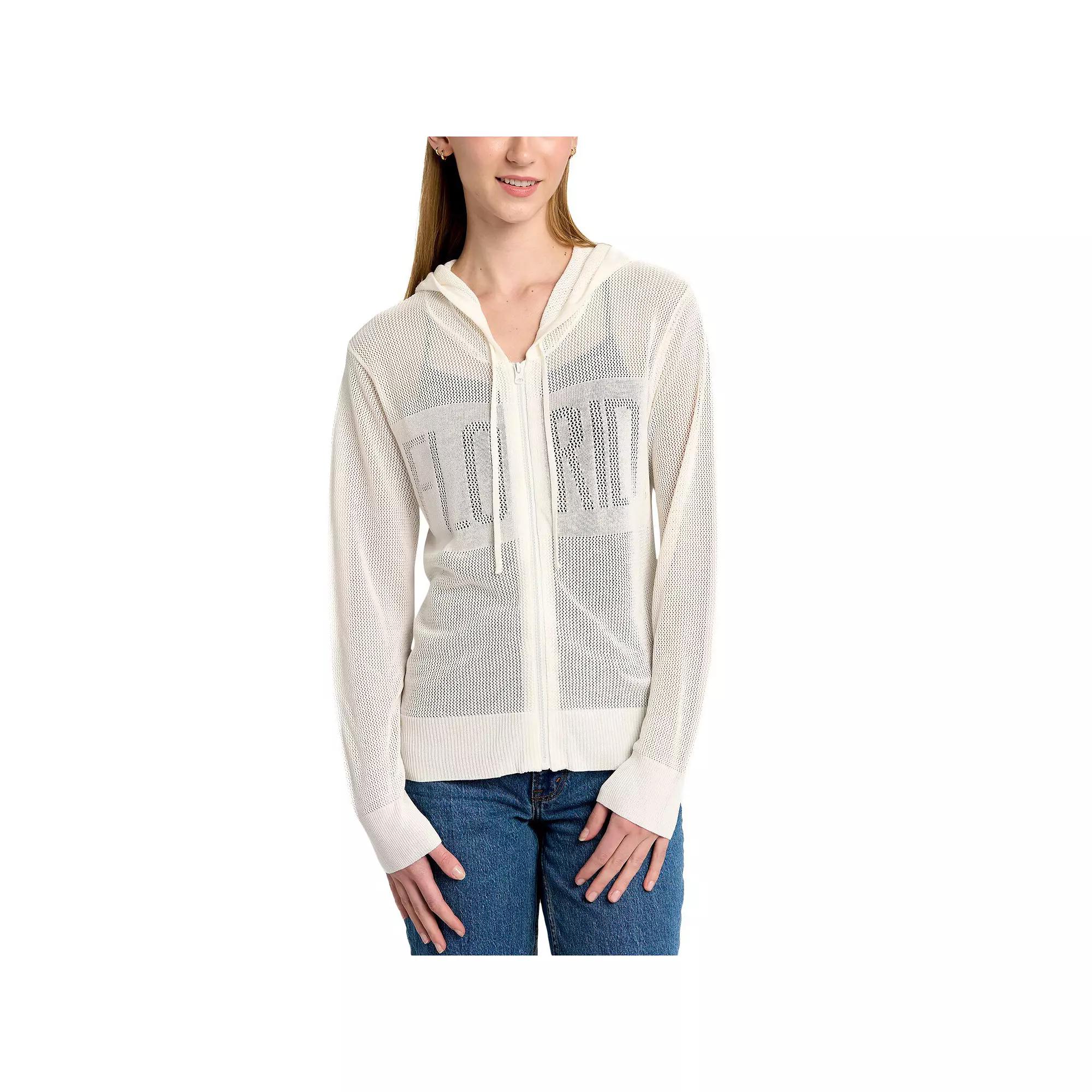 Women's Lusso Cream Florida Gators Summer Tonal Mesh Full-Zip Hoodie Sweater, Size: Medium, Beige Product Image