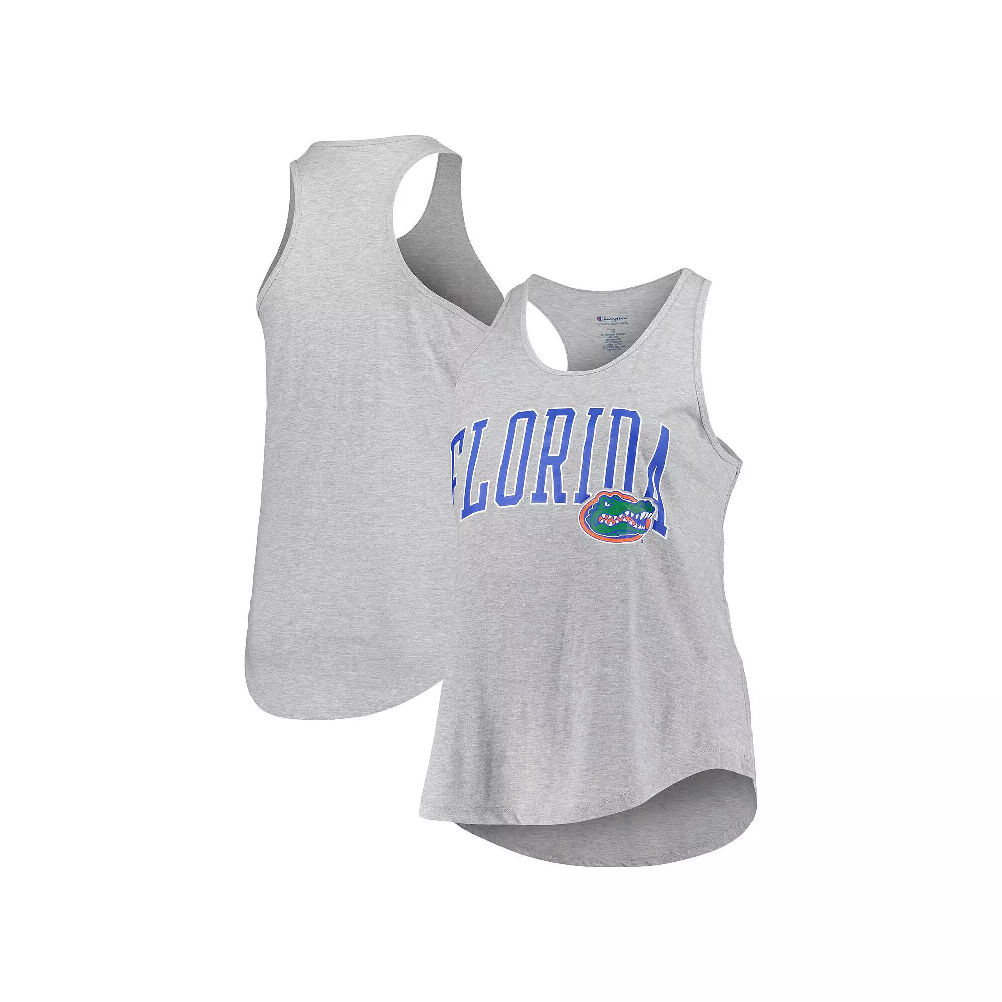 Women's Profile Heather Gray Florida Gators Arch Logo Racerback Scoop Neck Tank Top,  Product Image