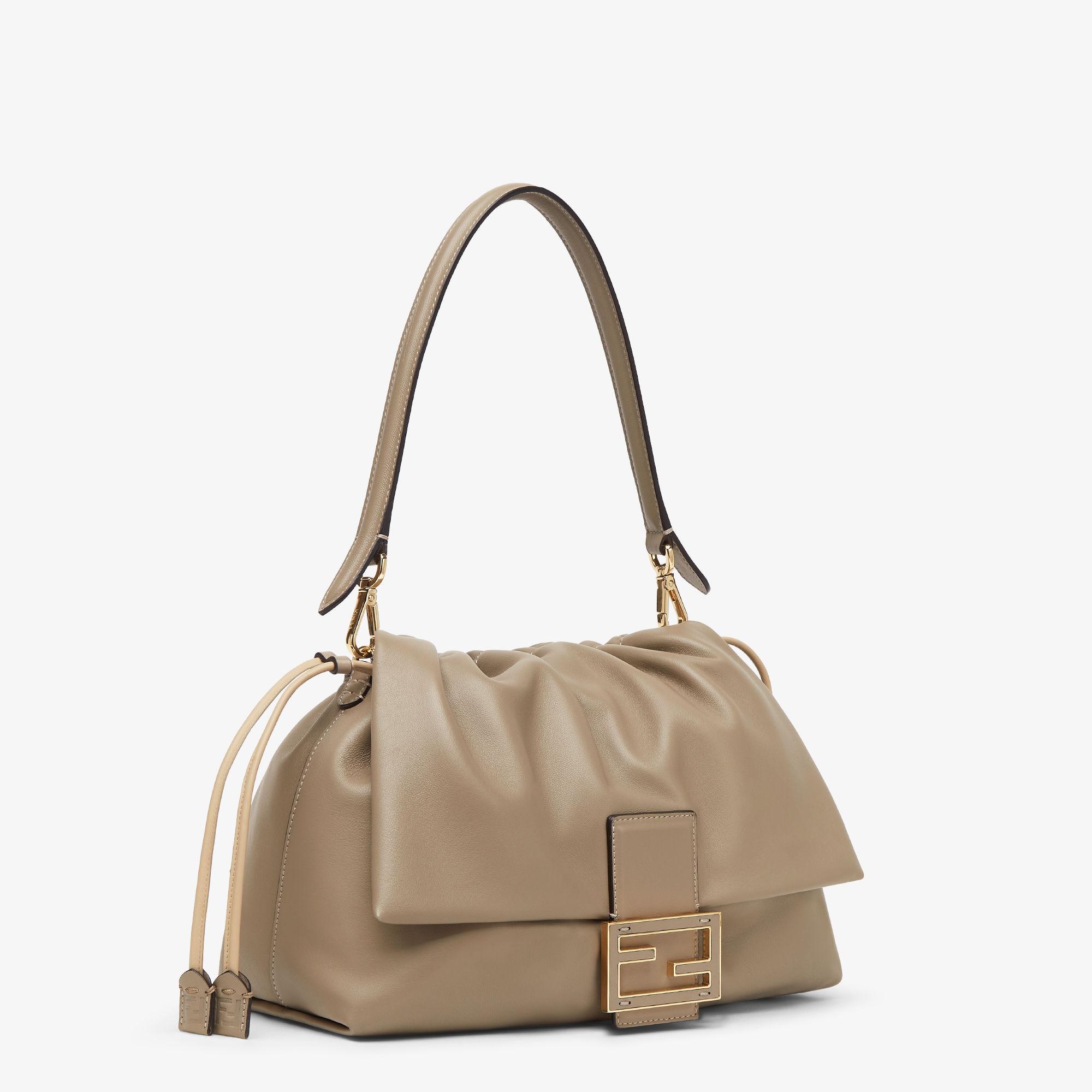 Mamma Baguette LargeDove gray nappa leather bag Product Image