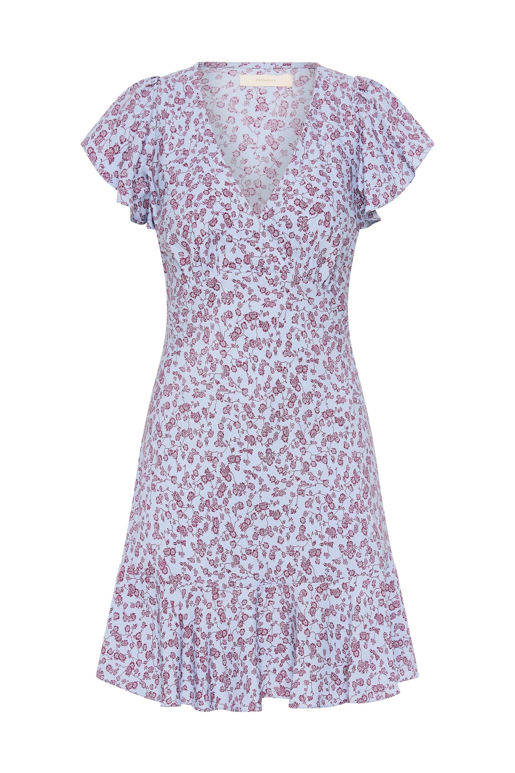 Alba Mini Dress Amaryllis Floral Blue - Final Sale Product Image