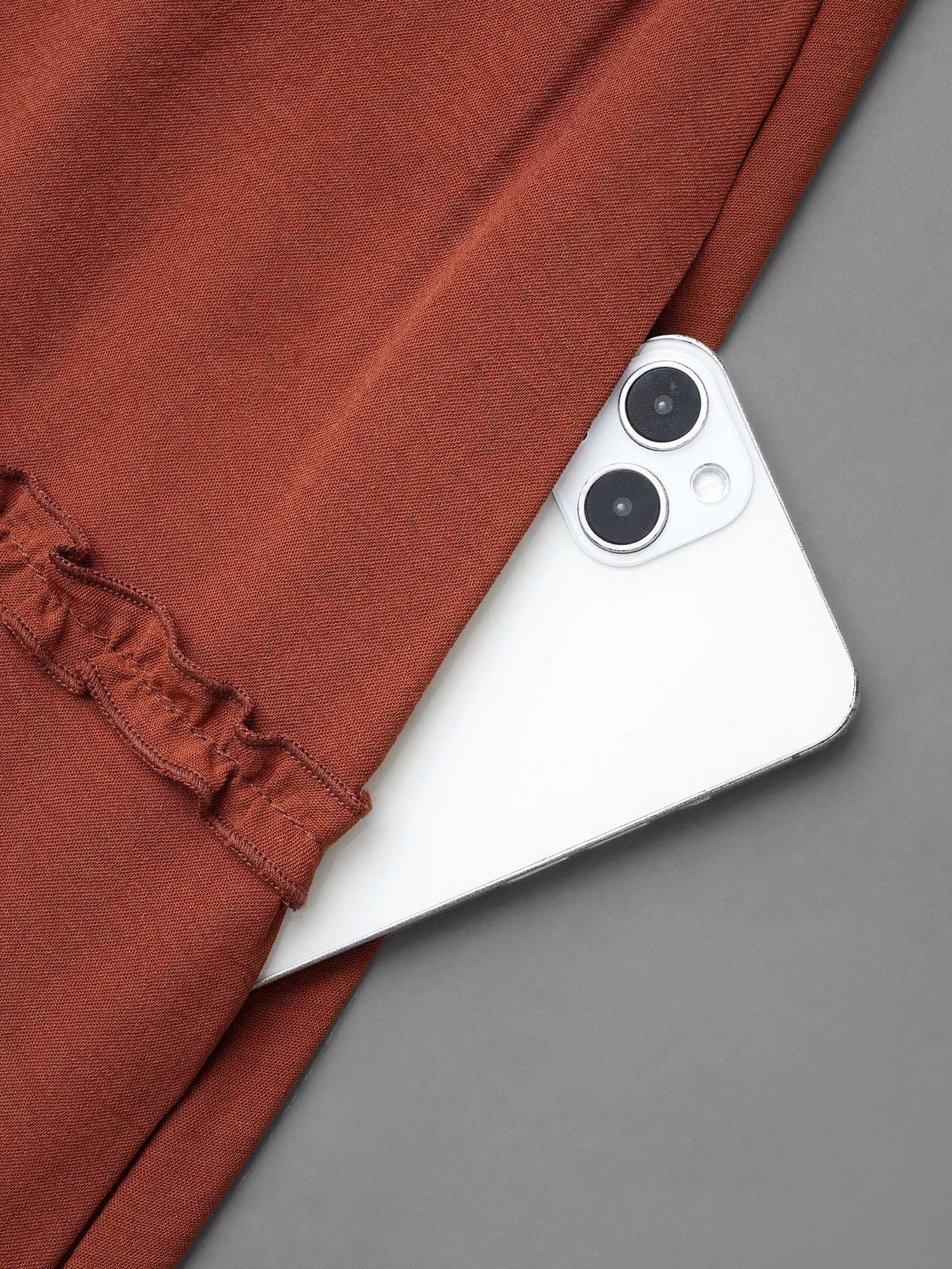 Plain Frill Trim Ruffle Layered Hem Dress Female Product Image