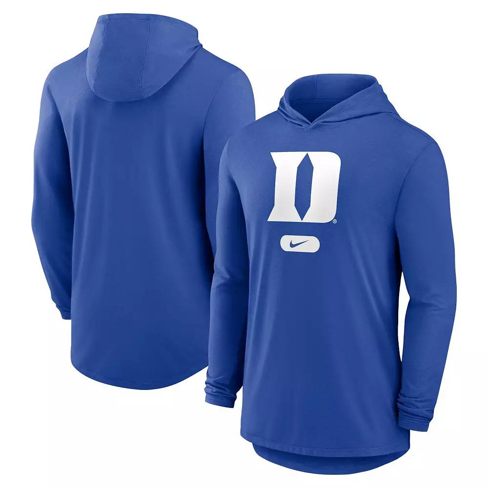 Men's Nike Royal Duke Blue Devils Lightweight Performance Long Sleeve Hoodie T-Shirt,  Product Image