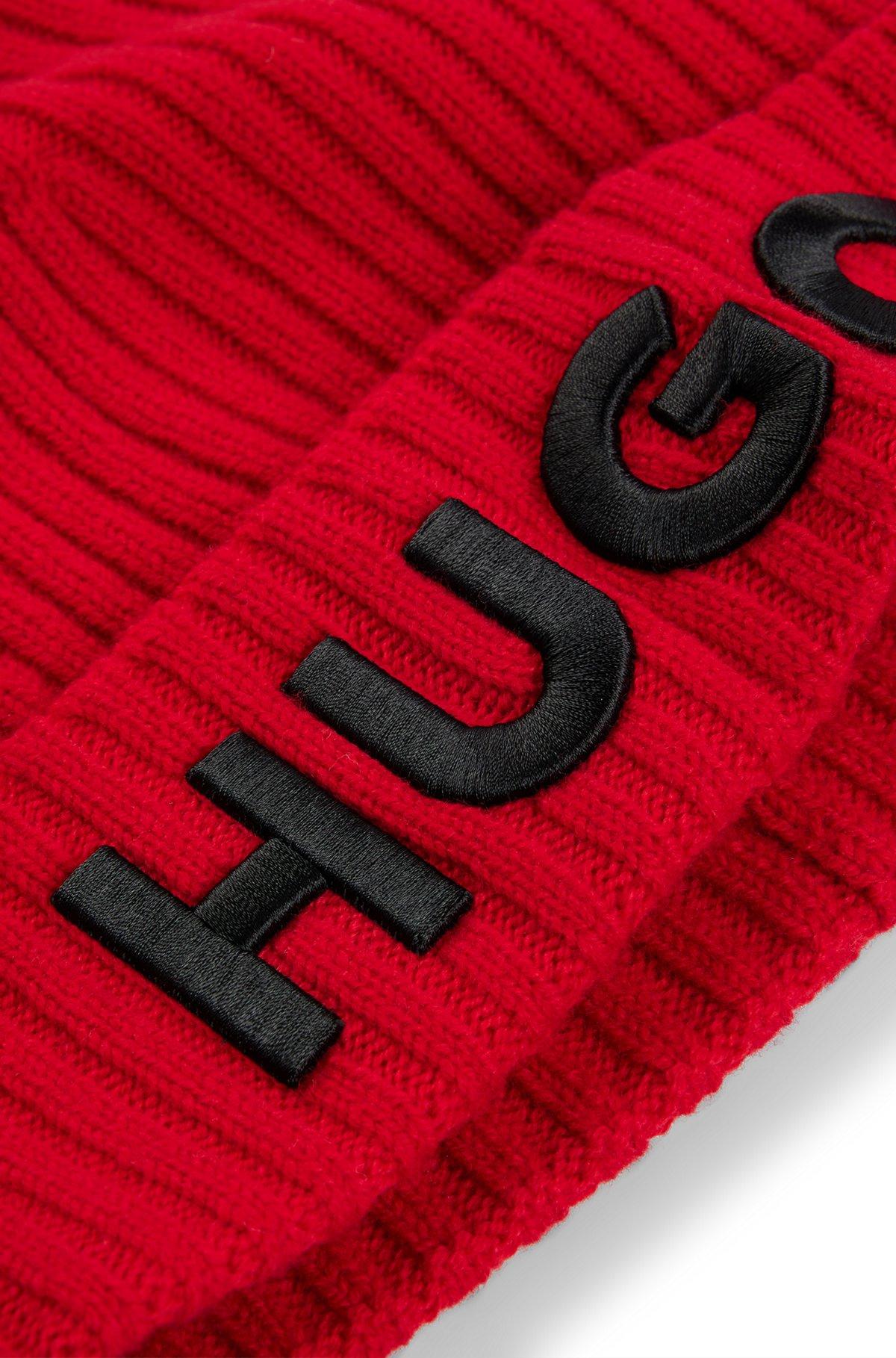 Wool beanie hat with logo detail Product Image