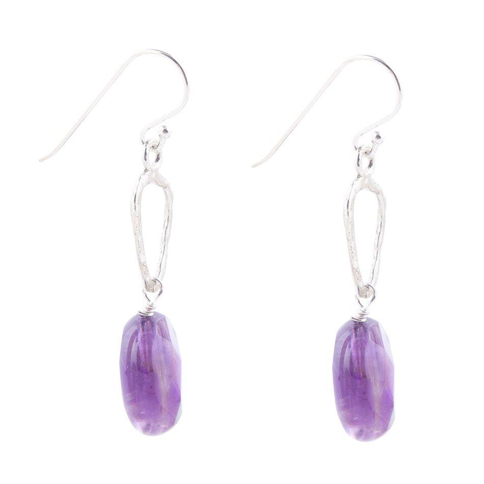 Amethyst and Sterling Silver Drop Earrings Product Image