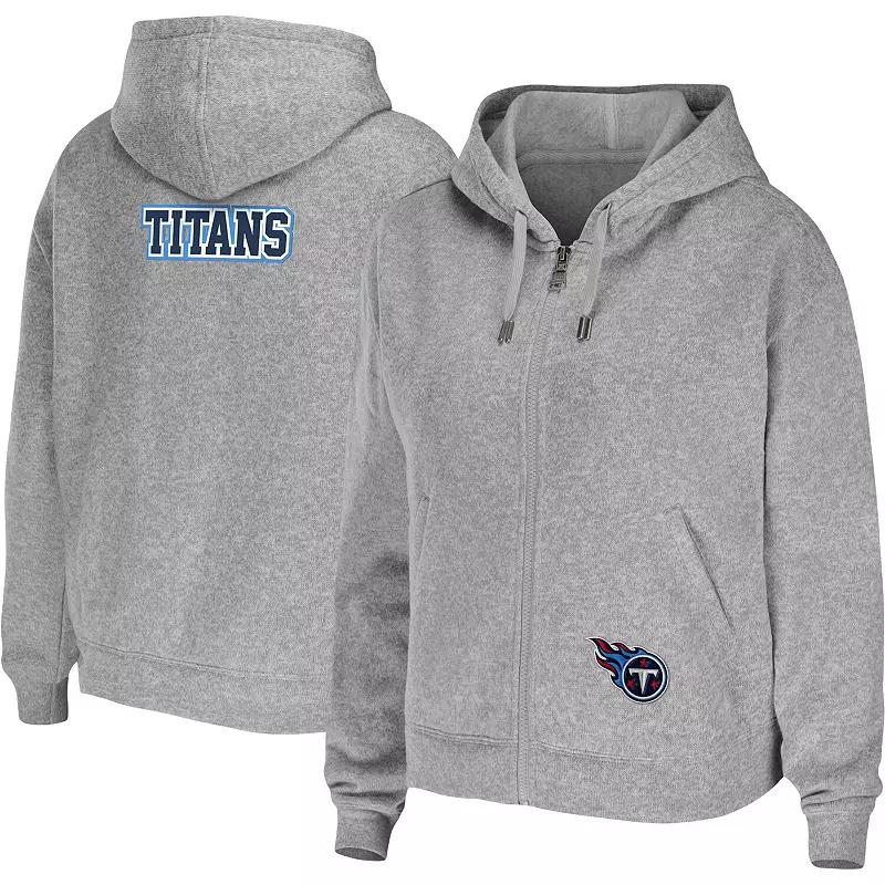 Women's WEAR by Erin Andrews Heathered Gray Tennessee Titans Team Full-Zip Hoodie,  Product Image