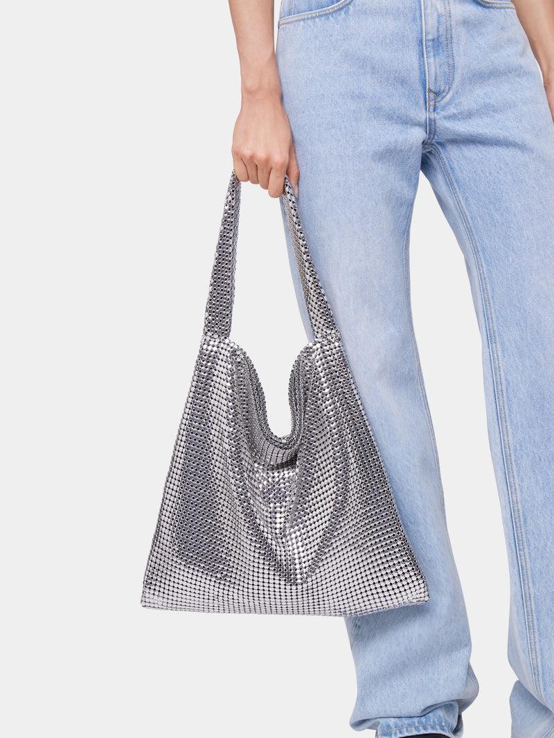 Silver Pixel metallic tote bag Product Image