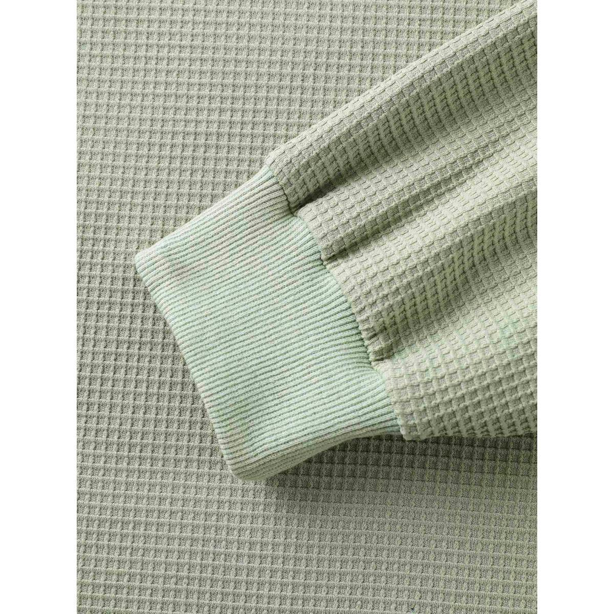 Plus Size Plain Textured Split Hem Sweatshirt Women Greenbean Casual Texture Loose Round Neck Everyday Sweatshirts BloomChic 30/6X Product Image