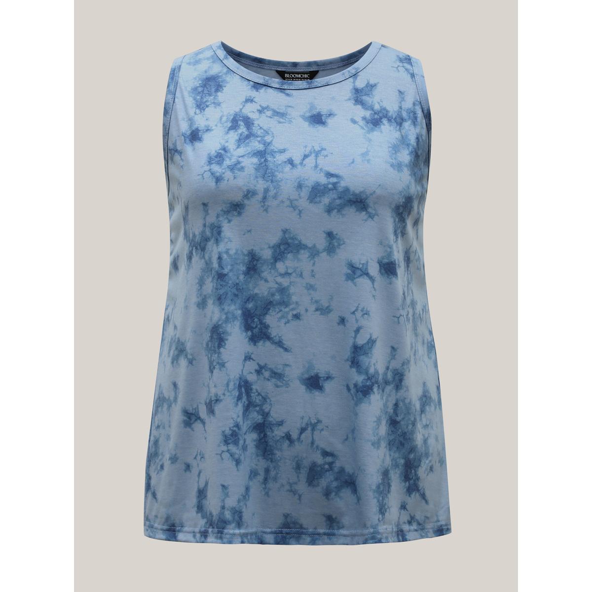 Plus Size Color Fusion Round Neck Tank Top Women Stone Non Round Neck Everyday-Casual Tank Tops Camis BloomChic 22-24/3X Product Image