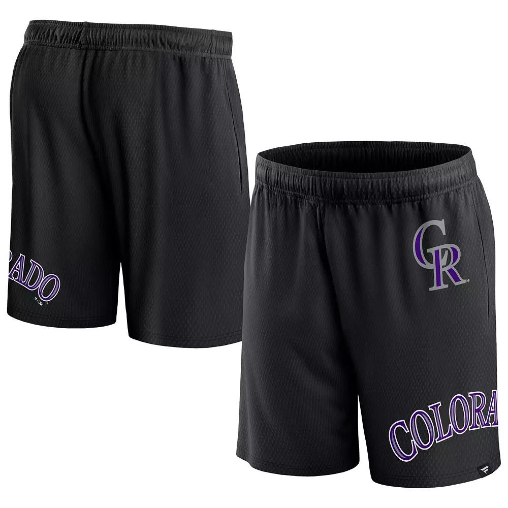 Men's Fanatics Branded Black Colorado Rockies Clincher Mesh Shorts,  Product Image