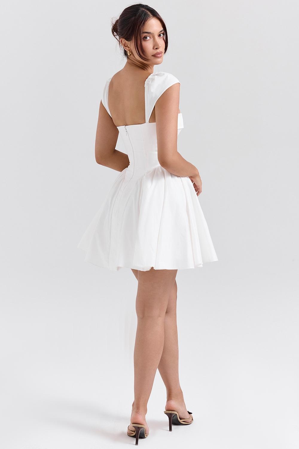 Florence  white cotton corset mini dress Product Image