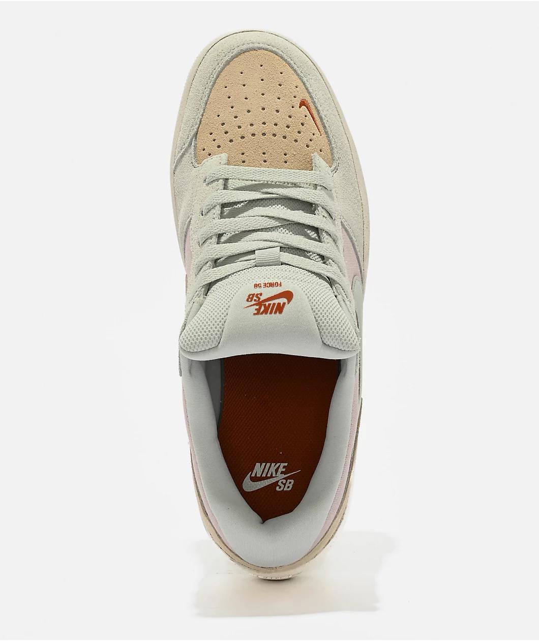 Nike SB Force 58 Platinum Violet, Light Silver & Sand Skate Shoes Product Image