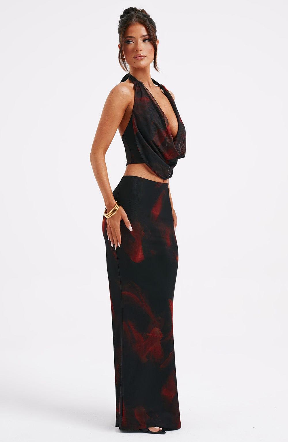 Chrishelle Maxi Skirt - Fire Print Product Image