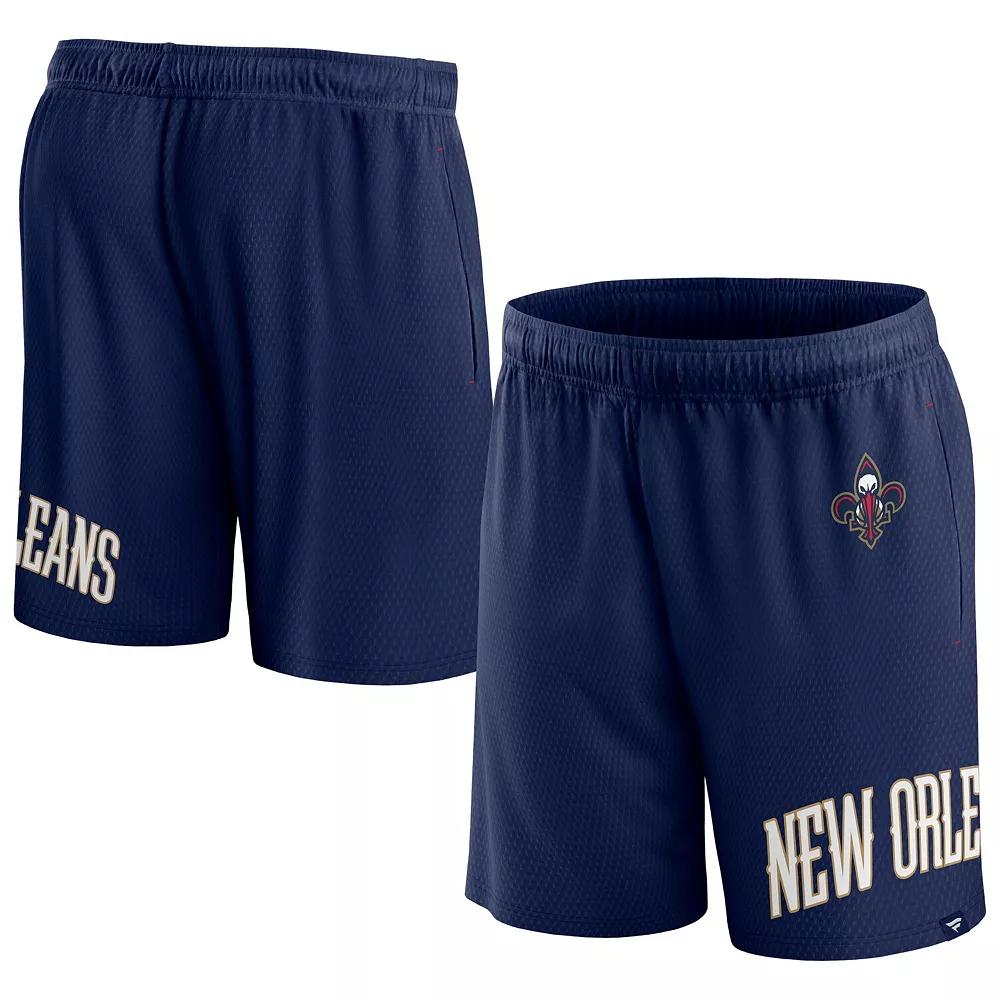 Men's Fanatics Branded Navy New Orleans Pelicans Free Throw Mesh Shorts,  Product Image