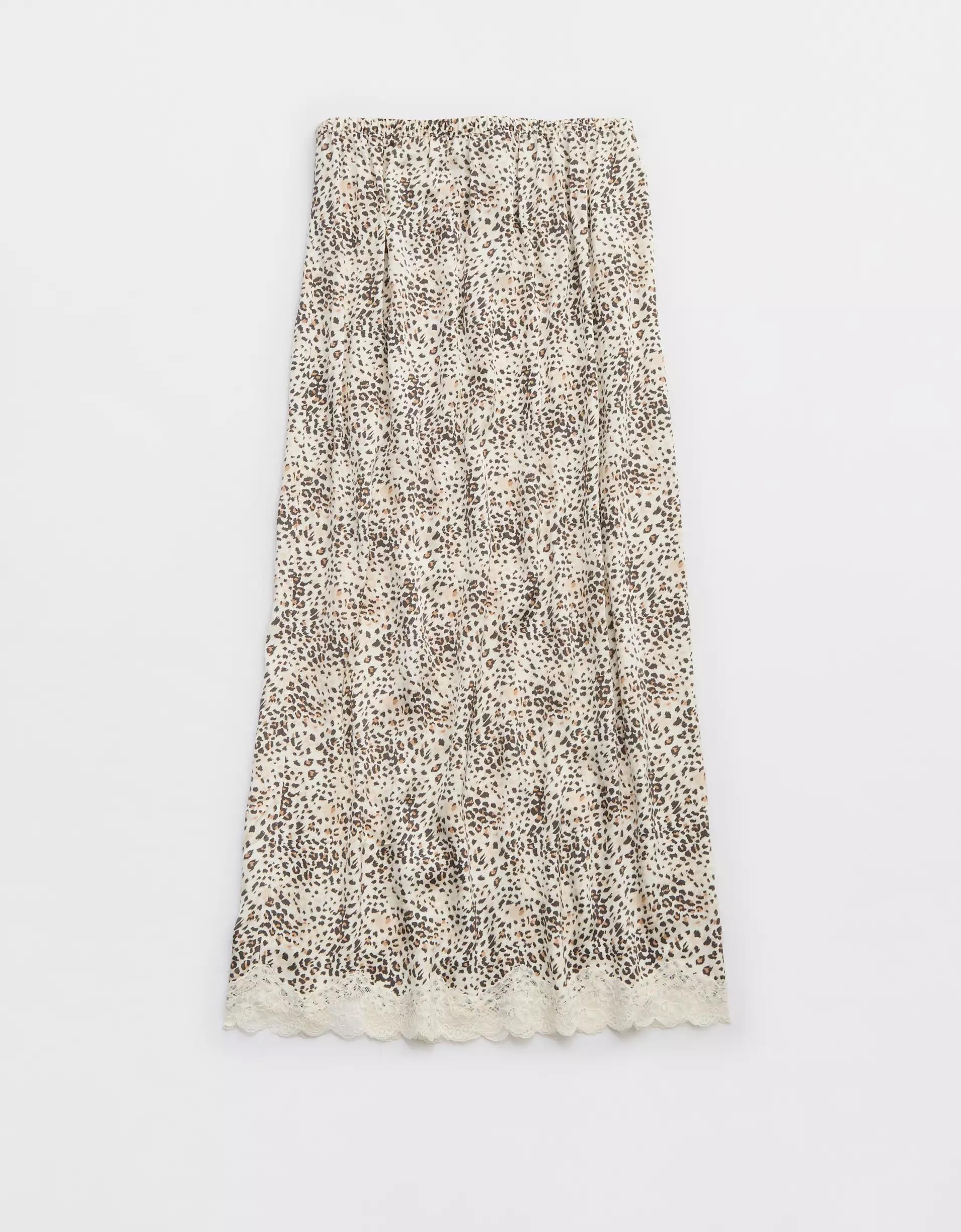 Aerie Satin Midi Skirt Product Image