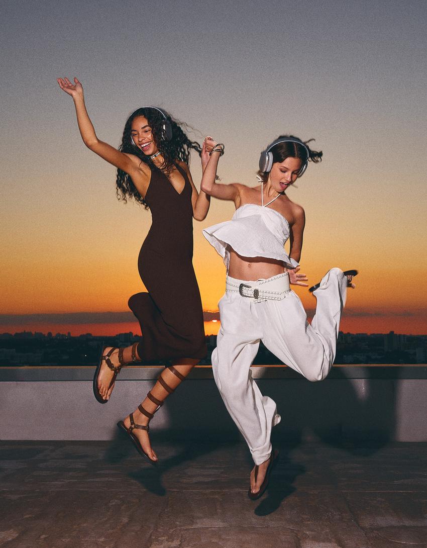 Halterneck midi dress Product Image