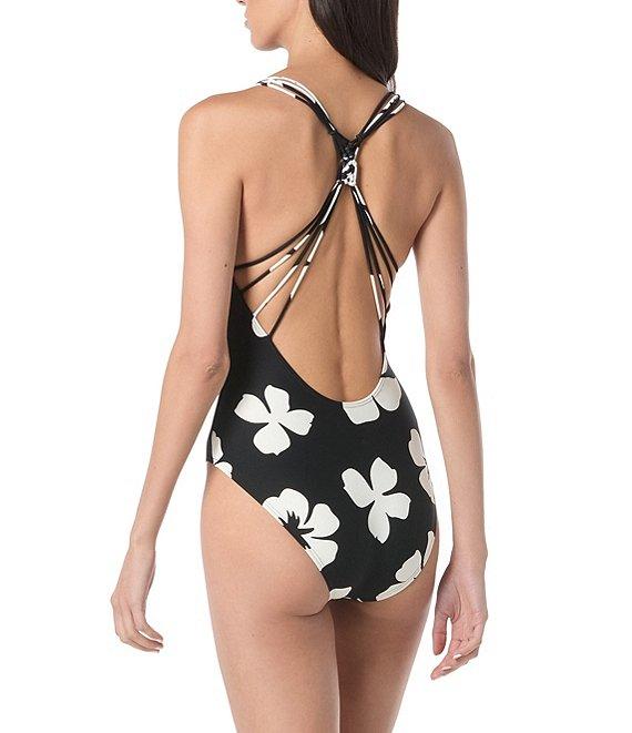 Vince Camuto Floral Plunge V-Neck One Piece Swimsuit Product Image
