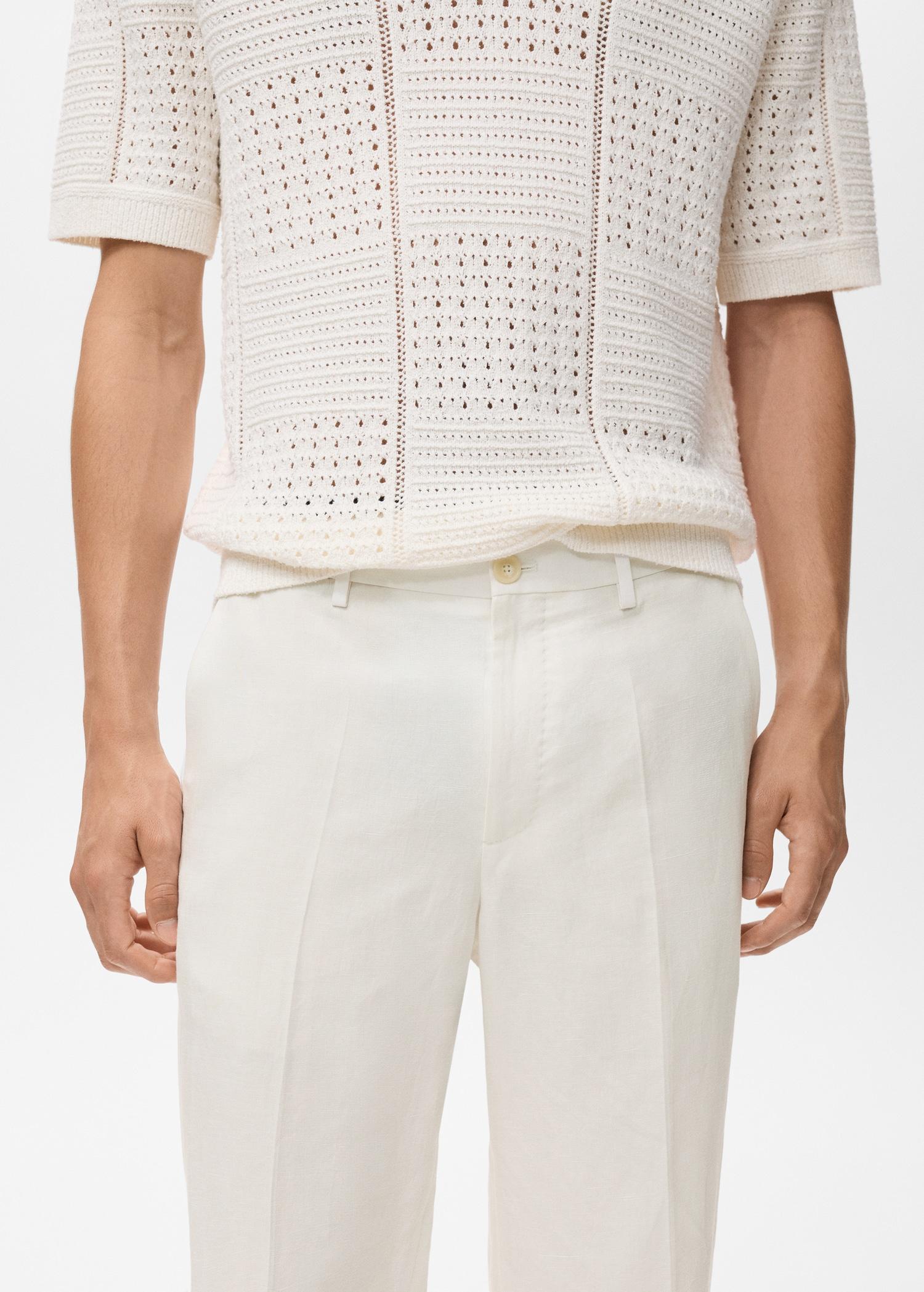 Straight-leg pants in a linen and lyocell blend - Men | MANGO USA Product Image