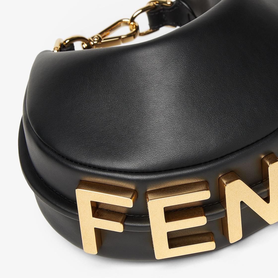 Fendigraphy MiniBlack leather mini-bag Product Image