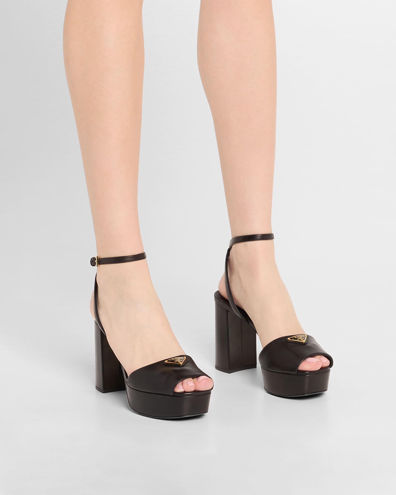 Nappa Triangle Peep-Toe Platform Sandals Product Image
