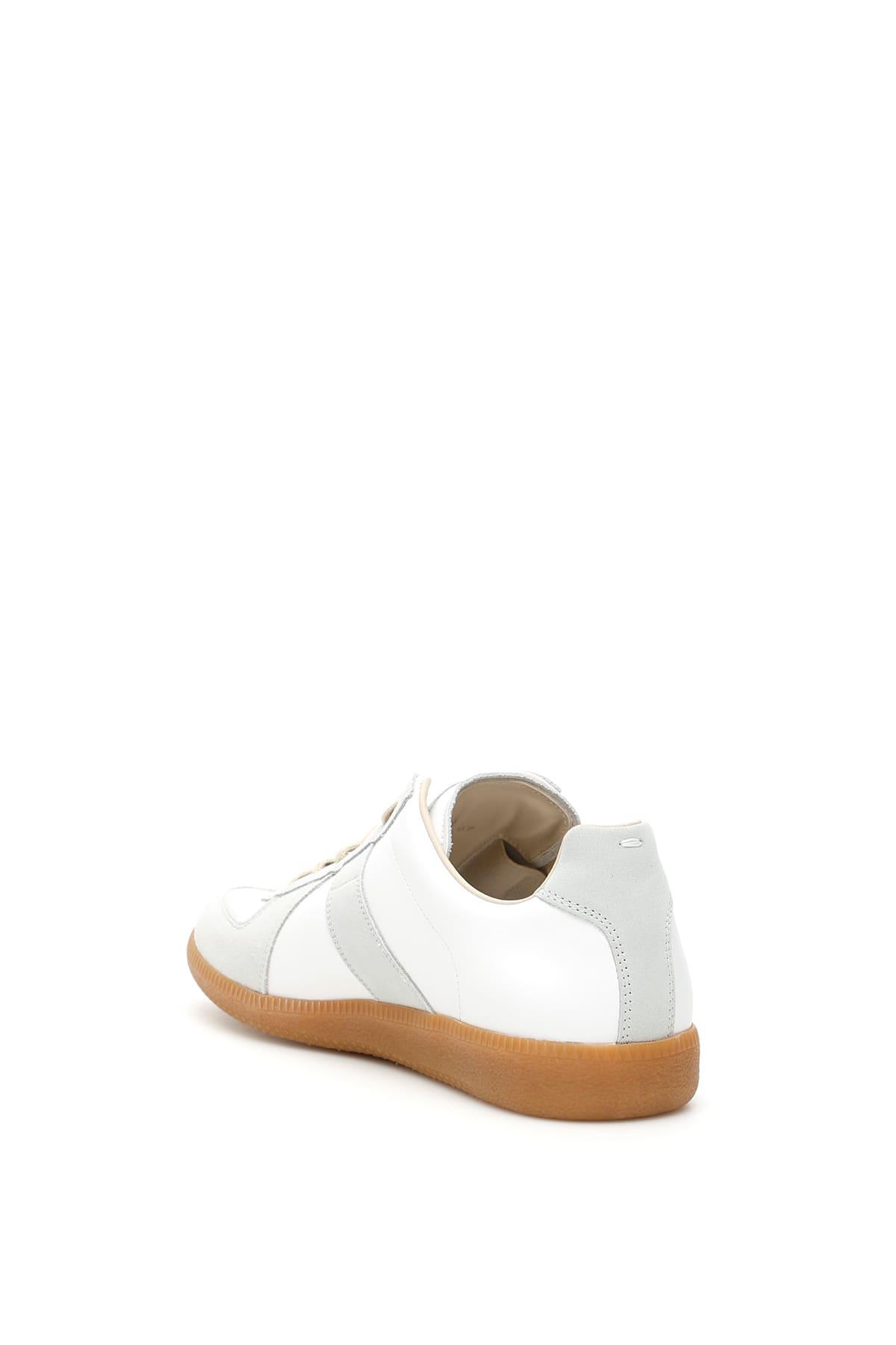 MAISON MARGIELA Replica Leather And Suede Sneakers In White Product Image