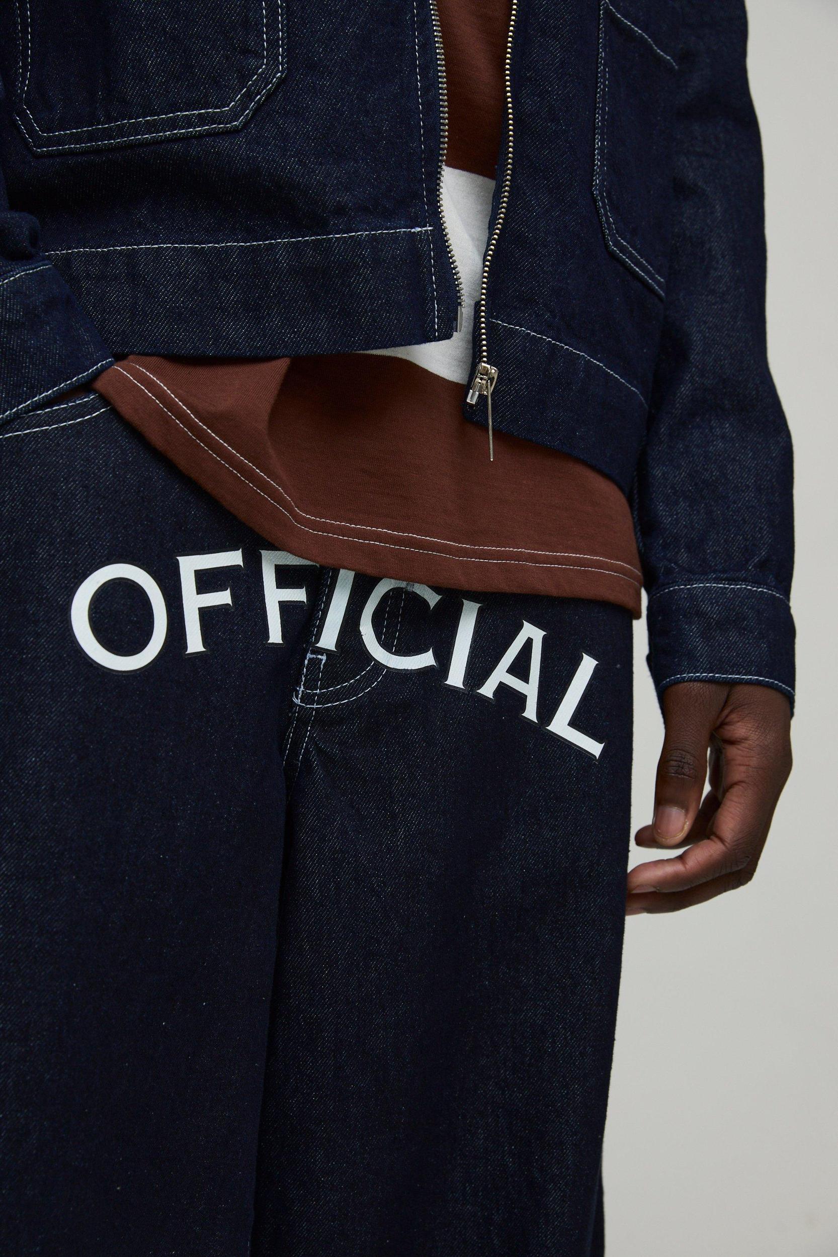 Relaxed Fit Official Printed Jeans | boohooMAN USA Product Image