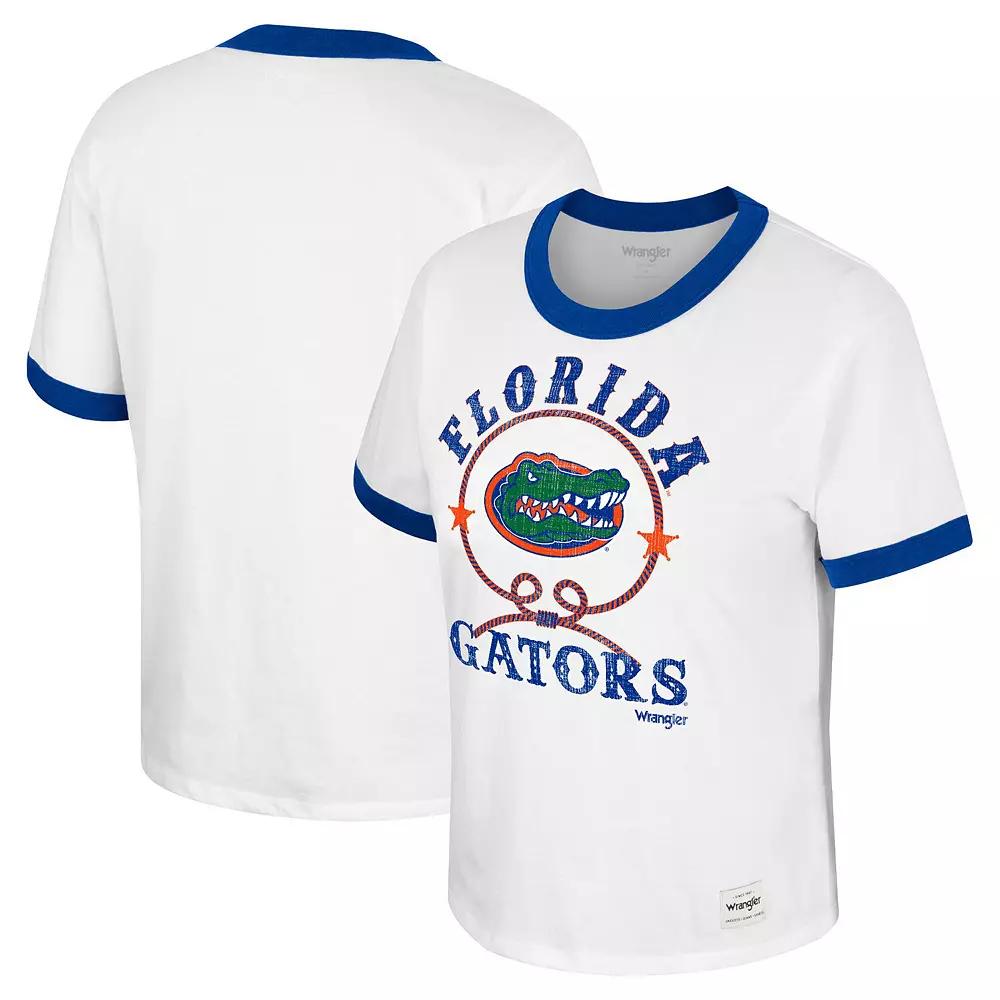 Women's Colosseum x Wrangler White Florida Gators Freehand Ringer T-Shirt, Size: Large Product Image