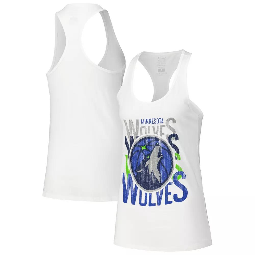 Women's Stadium Essentials White Minnesota Timberwolves Dedication Tank Top,  Product Image