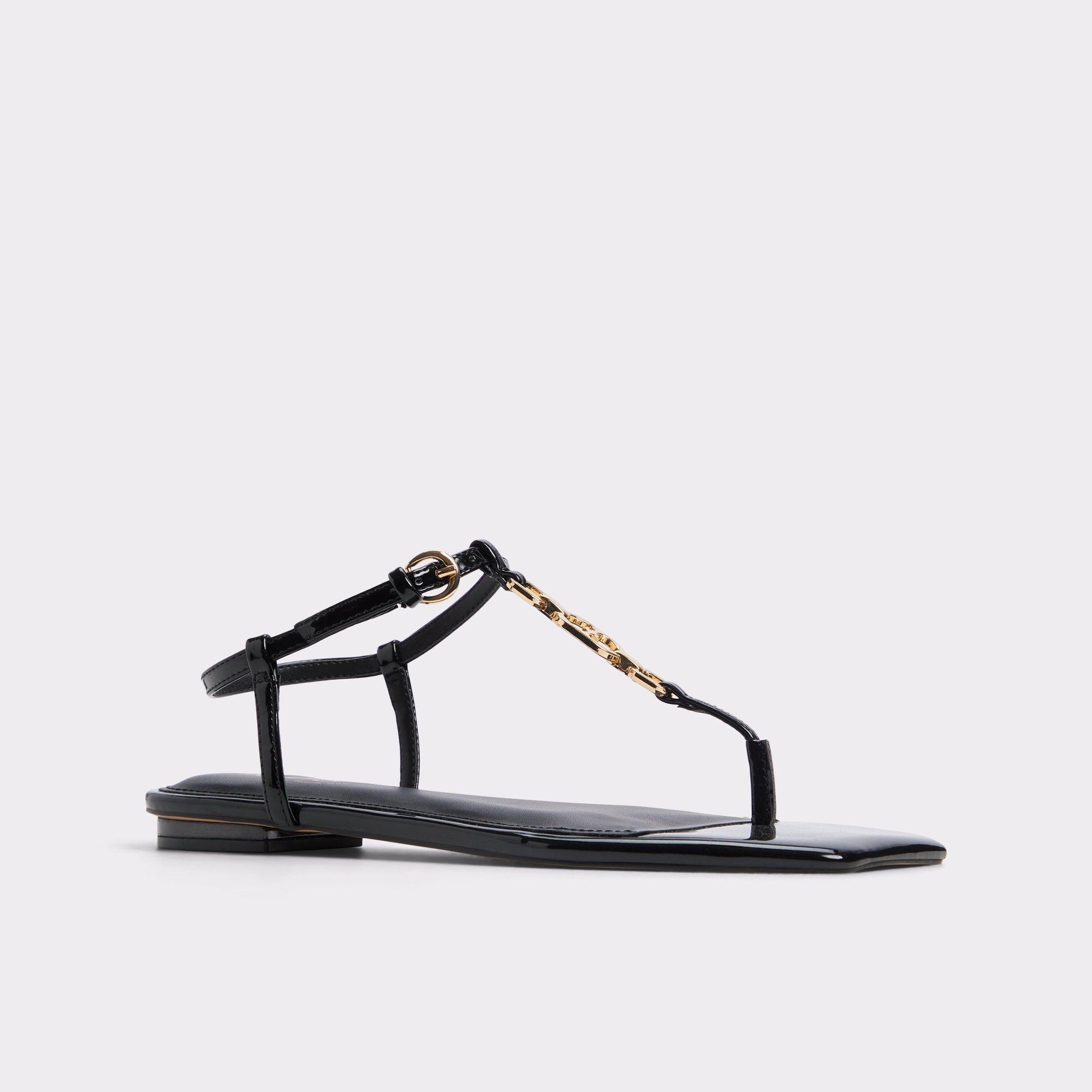 Lorenza Black Women's Flat Sandals | ALDO US Product Image