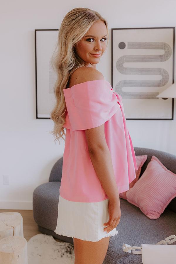 Sweet Statement Off Shoulder Top in Pink Product Image