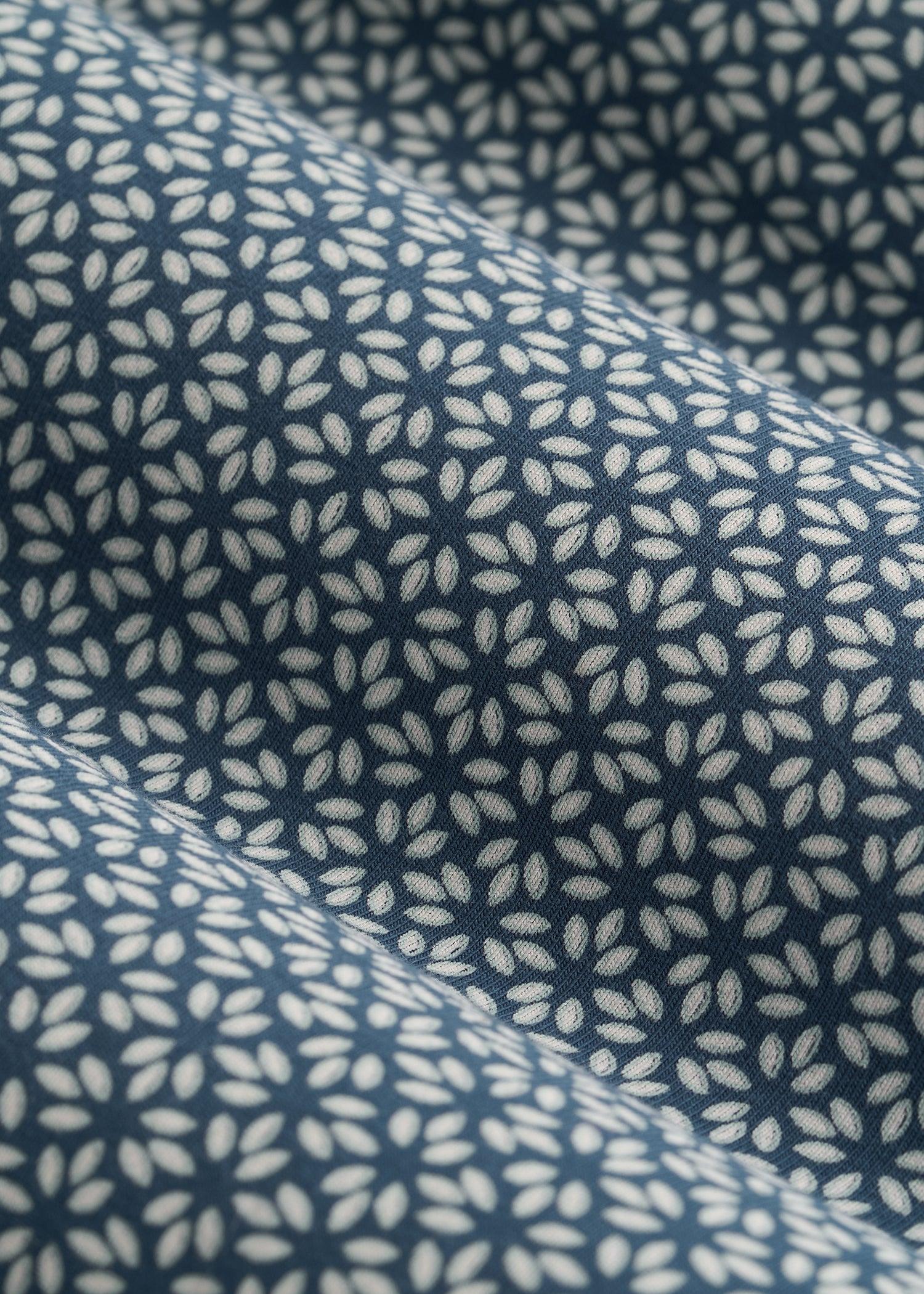 Stretch Pima Cotton Printed Tee for Tall Men in Grey and Blue Geometric Male Product Image
