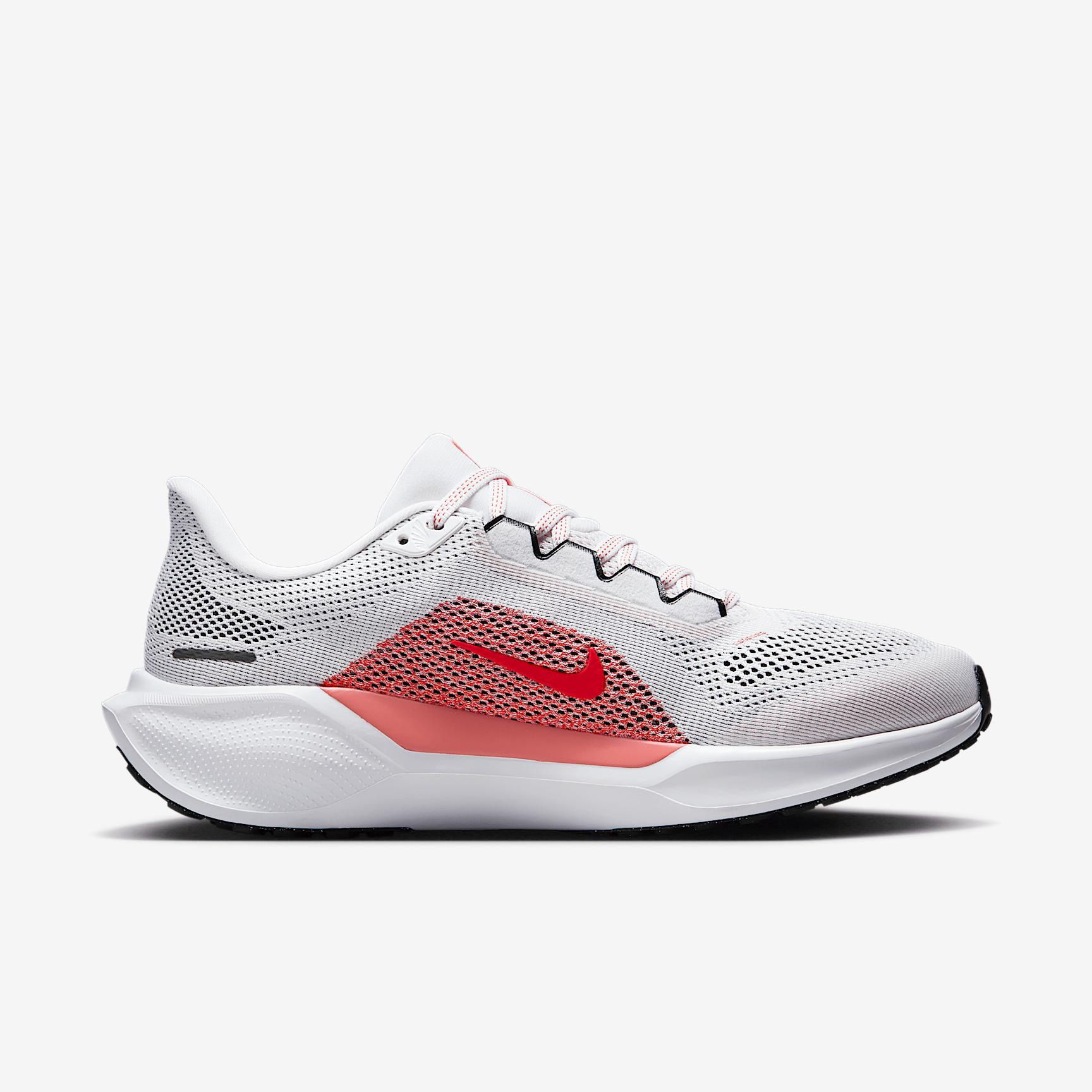 Nike Womens Pegasus 41 Running Shoes in White/Bright Crimson/Magic Ember Product Image