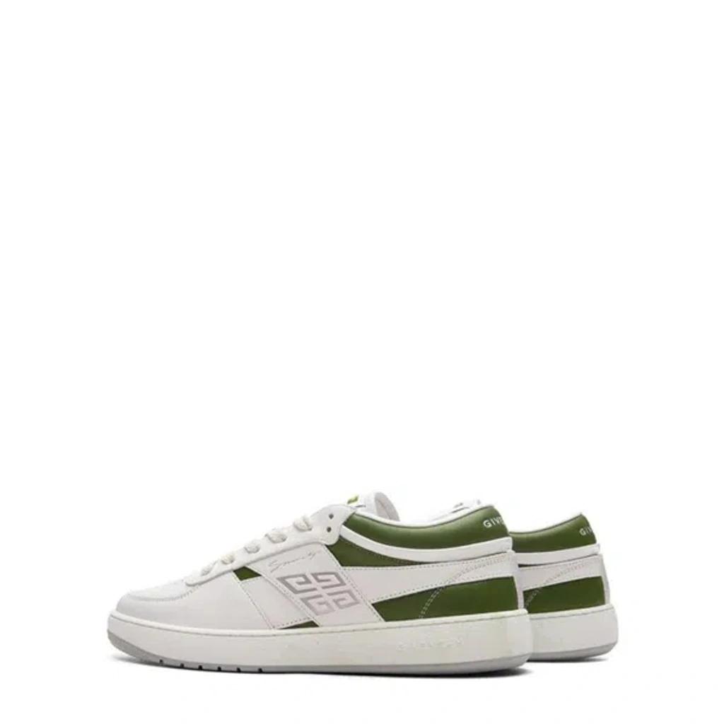 GIVENCHY Leather Sneakers With Rubber Sole And Panelled Design In White Product Image