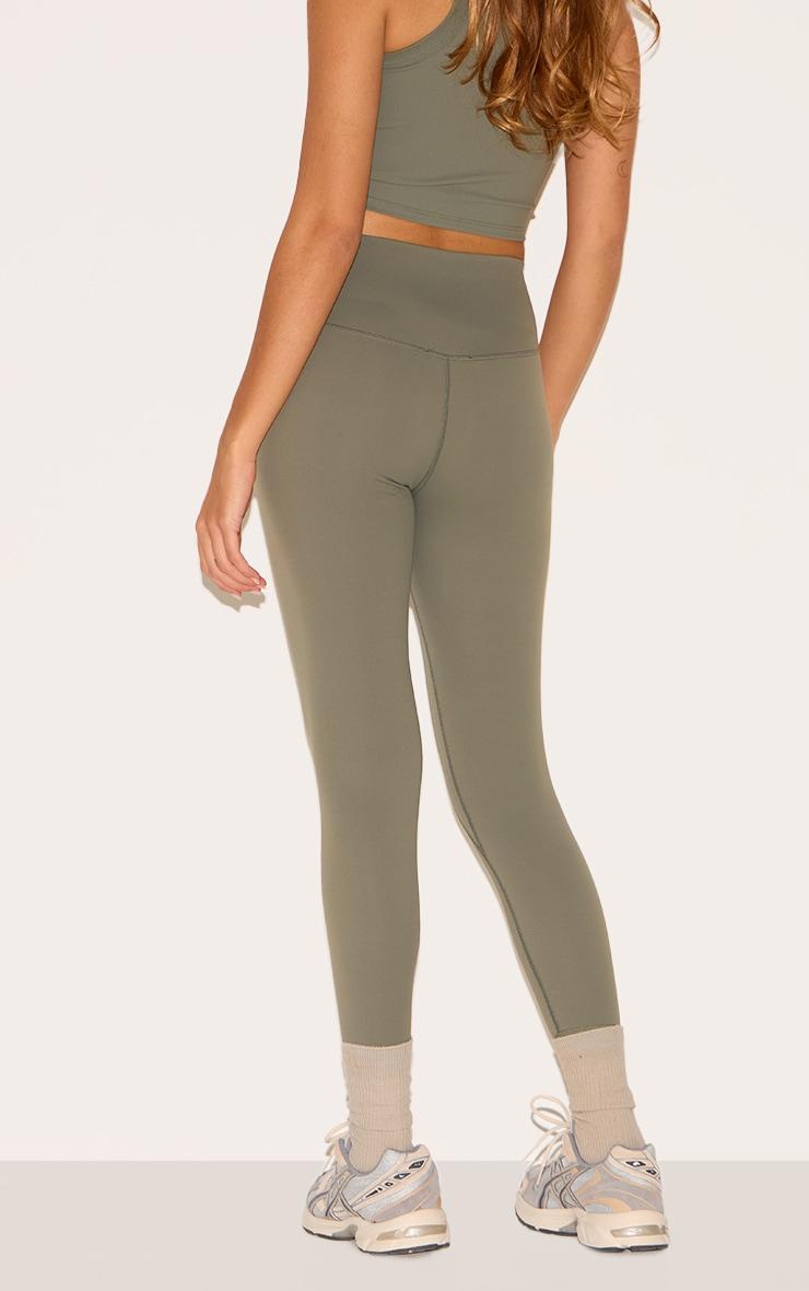 Olive Sculpt Cropped Gym Leggings Product Image