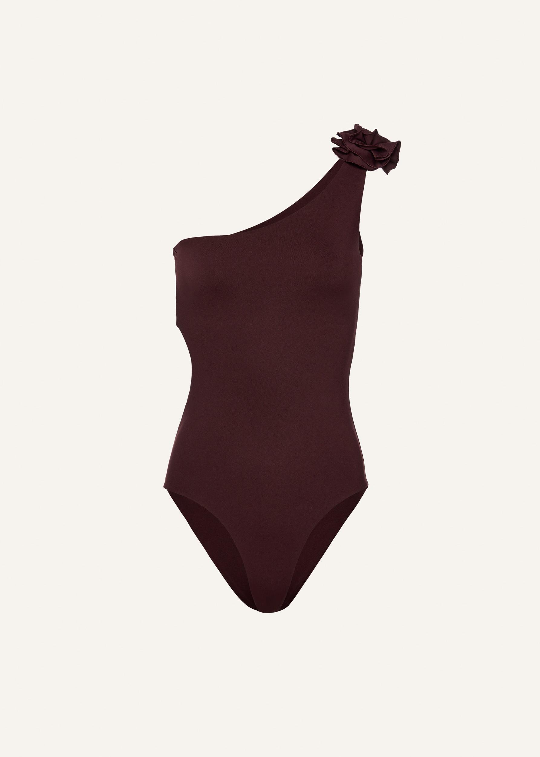 Back cutout swimsuit in brown Product Image