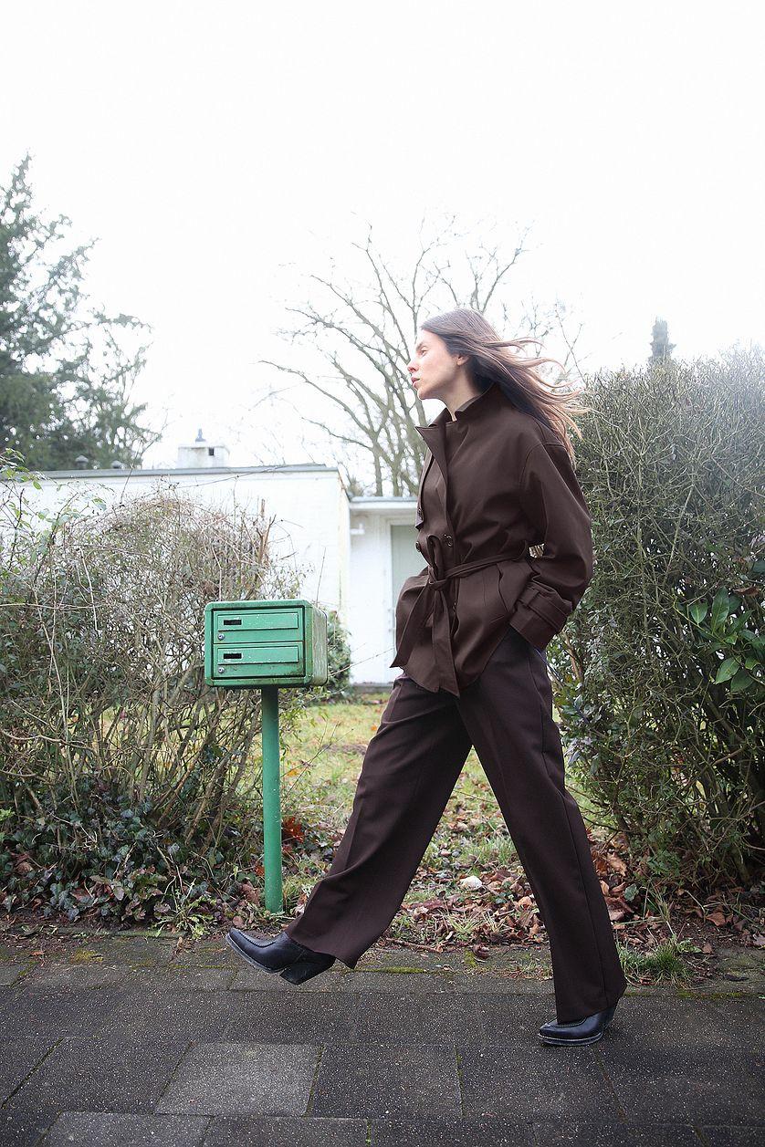 Wide High Waist Suit Pants Product Image