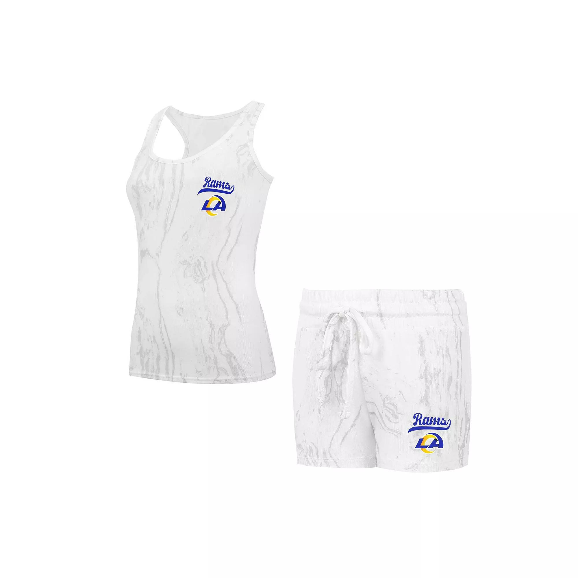 Women's Concepts Sport Los Angeles Rams Quartz Hacci Knit Tank Top & Shorts Sleep Set,  Product Image
