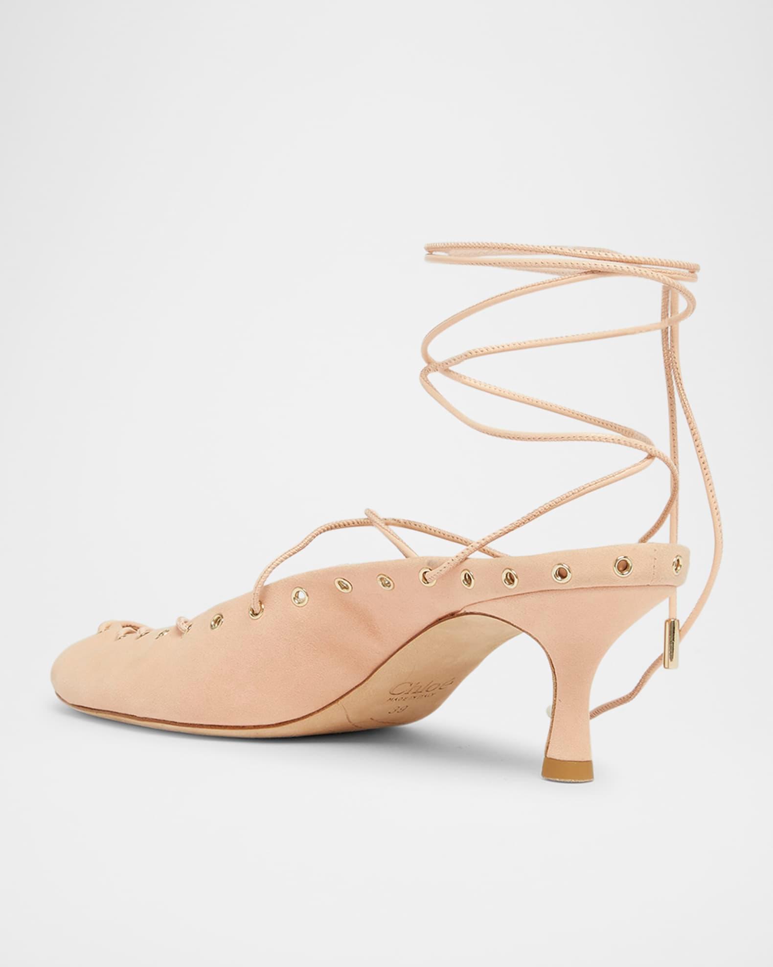 Ghiles Suede Ankle-Wrap Pumps Product Image