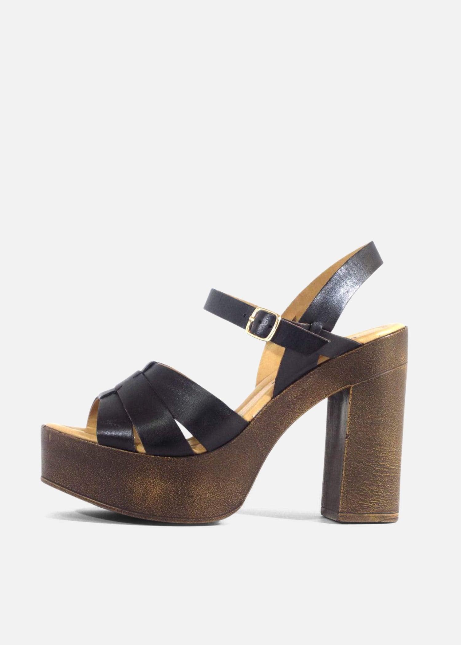 Hollie Wooden Platform Heels Product Image