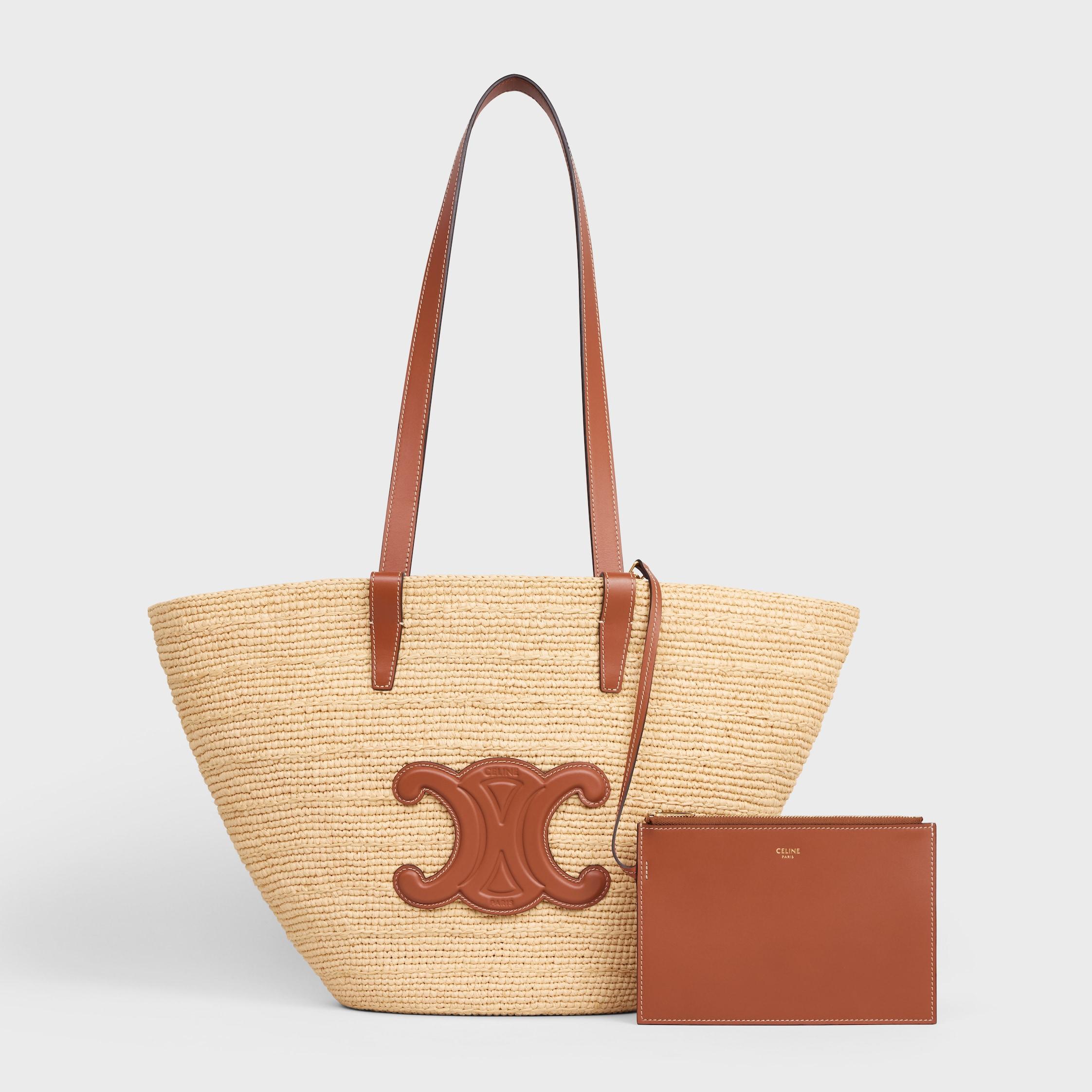 MEDIUM SUPPLE CELINE CLASSIC PANIER IN Raffia and calfskin Product Image