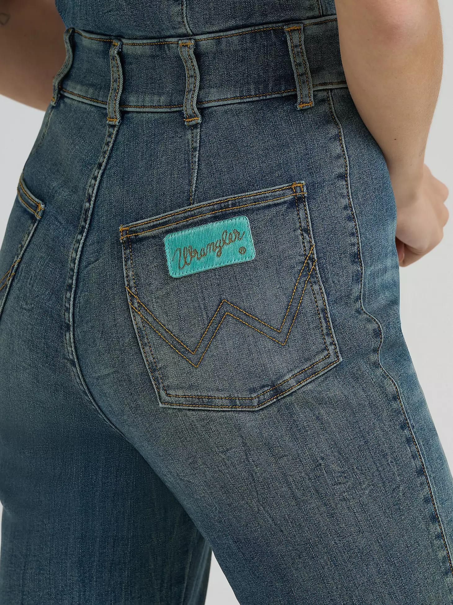 Lainey Wilson x Wrangler Sleeveless Denim Flare Catsuit | Women's DRESSES & JUMPSUITS | Wrangler® Product Image