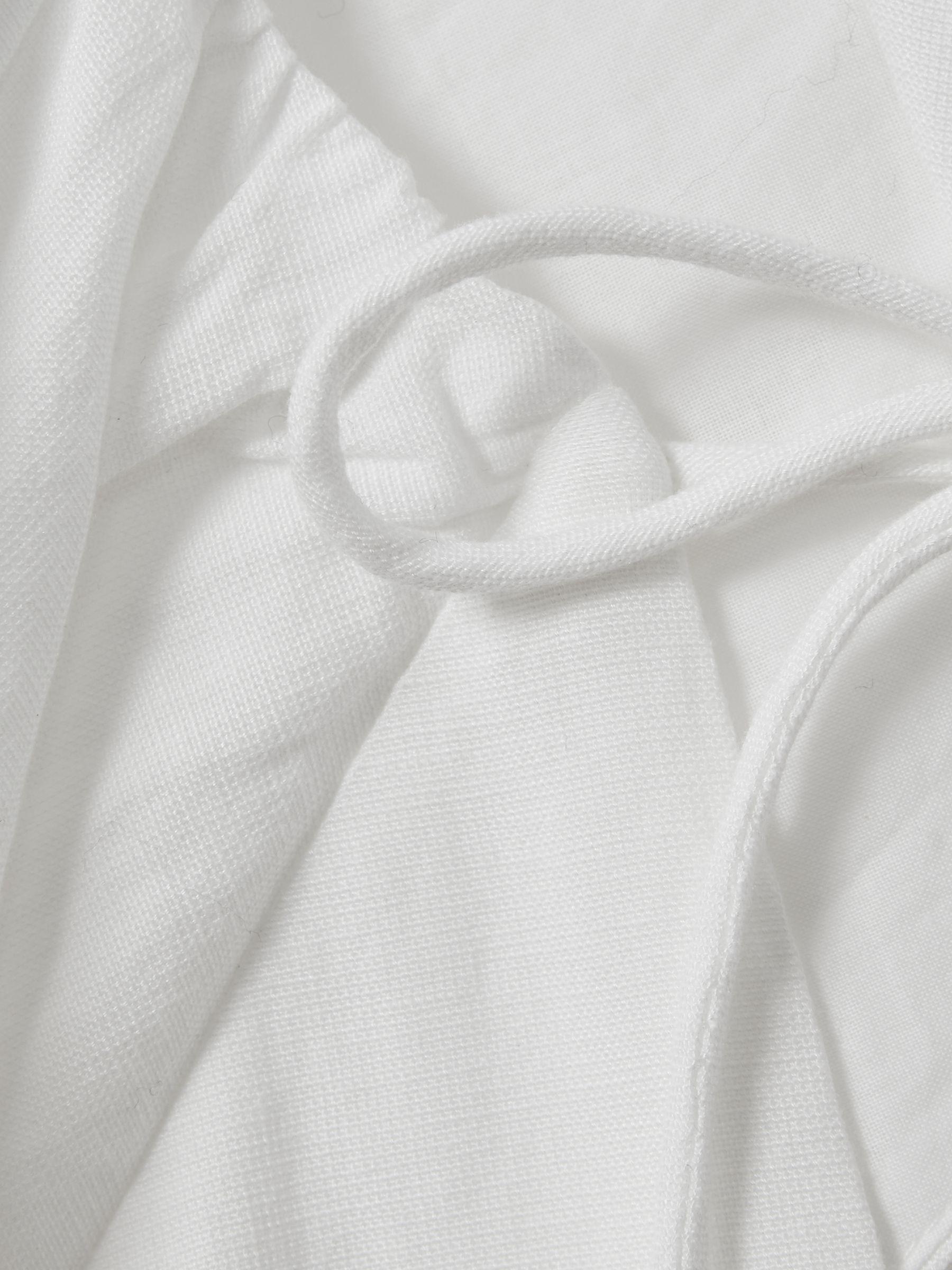 Lyocell Blend Puff Sleeve Midi Dress in White Product Image