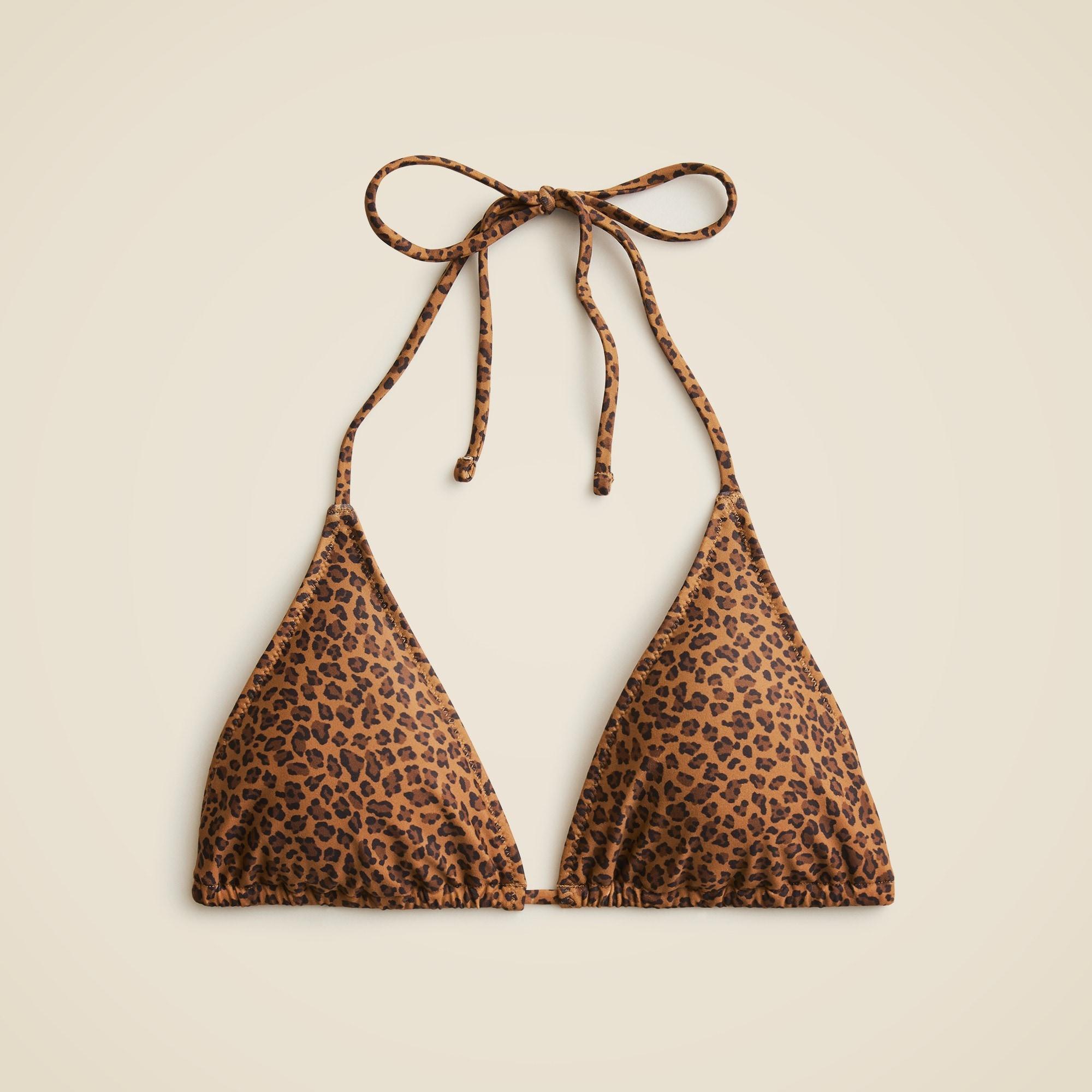 Perfect string bikini top in leopard print Product Image